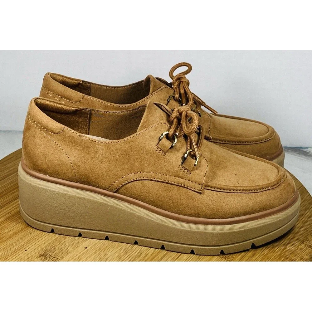 Dr. Scholl's Women's Nice Day Max Platform Oxford Honey Brown 7M